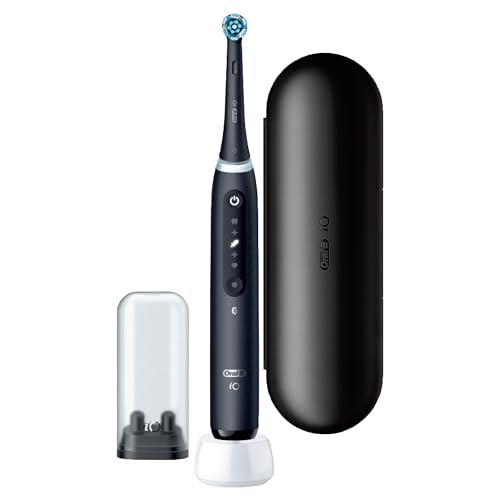 Oral-B iO Series 5 Elektrische Zahnbürste/Electric Toothbrush, Magnet-Technologie, 5 Putzmodi für Zahnpflege, LED-Anzeige & Reiseetui, Designed by Braun, matt black