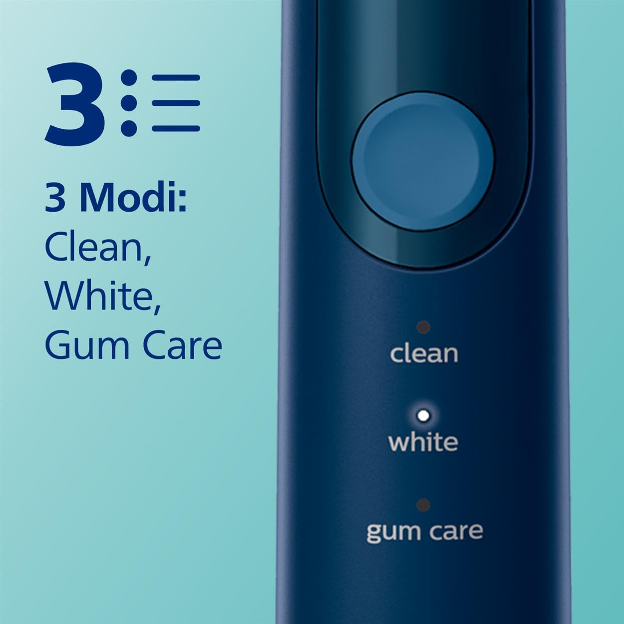 Philips Sonicare ProtectiveClean 5100 elektrische Zahnbürste, Schallzahnbürste mit 3 Putzmodi, Clean, White und Gum Care, Drucksensor, Timer und Reiseetui, Blau, Modell HX6851/53
