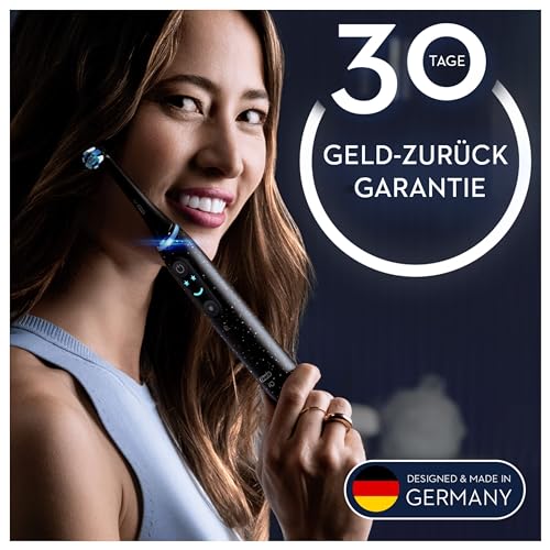 Oral-B iO Series 10 Luxe Edition Elektrische Zahnbürste-Electric Toothbrush, Magnet-Technologie, 7 Putzmodi für Zahnpflege, iOSense, Farbdisplay, Lade-Reiseetui, Designed by Braun, Schwarz