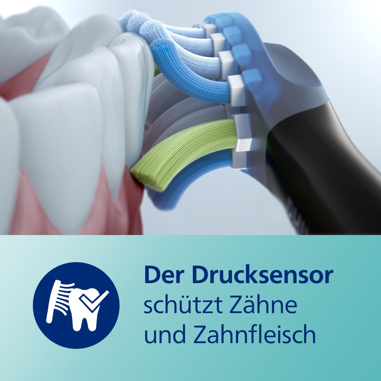 Philips Sonicare DiamondClean 9000 elektrische Zahnbürste, Schallzahnbürste mit App, Drucksensor, 4 Putzmodi, 3 Intensitätsstufen, Ladeglas und USB-Reiseetui, Schwarz, Modell HX9911/09