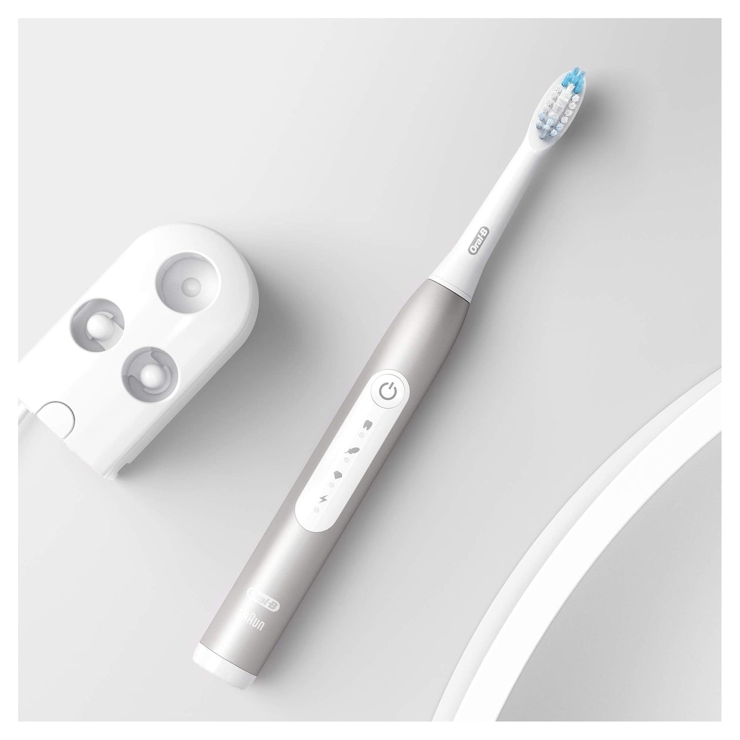 Oral-B Pulsonic Slim Luxe 4000 Elektrische Schallzahnbürste/Electric Toothbrush, 3 Putzmodi für Zahnpflege und gesundes Zahnfleisch, Geschenk Mann/Frau, platin