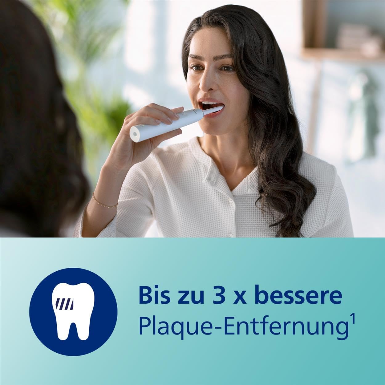 Philips Sonicare 3100 elektrische Zahnbürste, Schallzahnbürste, Andruckkontrolle und Timer, Weiß, Zweierpack, Modell HX3675/13