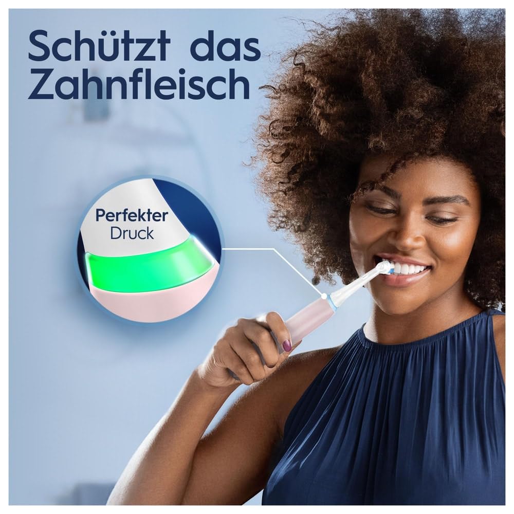 Oral-B iO 3N Elektrische Zahnbürste, Rosa, runde Bürste, weiche Mikrovibrationen, 3 Putzmodi, 1 Ladegerät, 1 Bürstenhalter, wiederaufladbar
