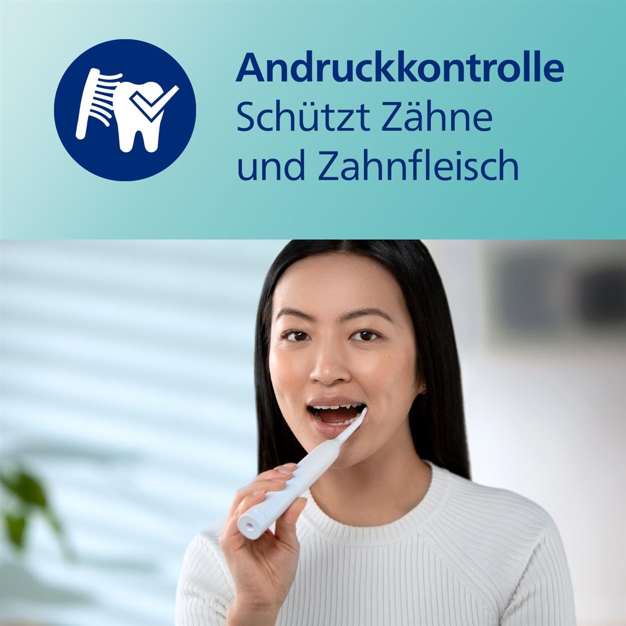 Philips Sonicare 3100 elektrische Zahnbürste, Schallzahnbürste, Andruckkontrolle und Timer, Weiß, Zweierpack, Modell HX3675/13