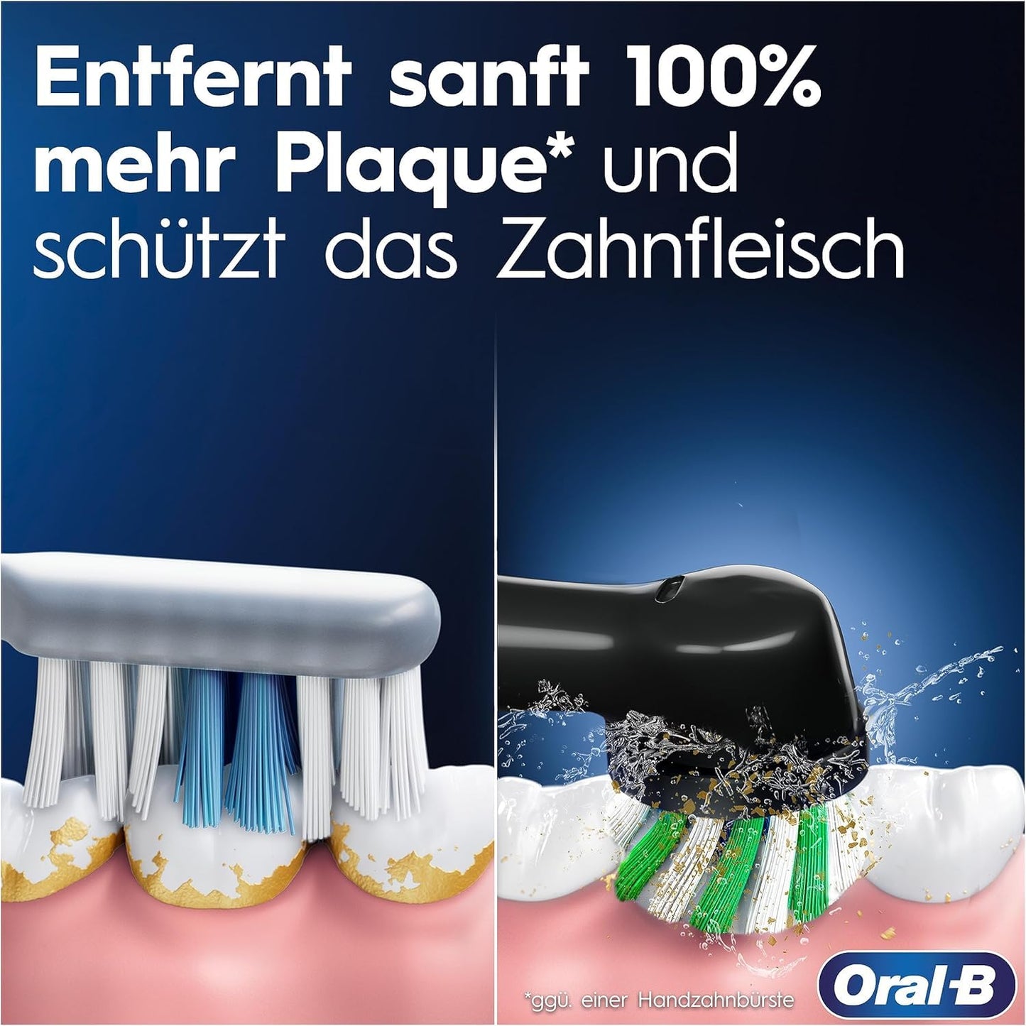 Oral-B Pro Series 1 Elektrische Zahnbürste/Electric Toothbrush, Doppelpack, 2 Aufsteckbürsten, 3 Putzmodi und Drucksensor für Zahnpflege, Designed by Braun, pink/black