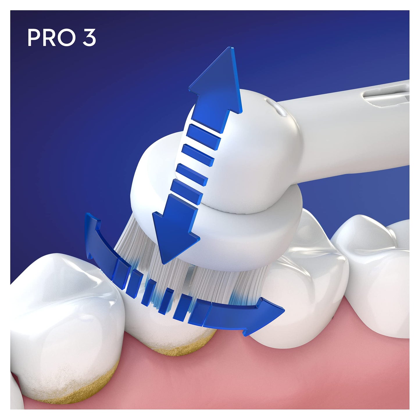 Oral-B PRO 3 3000 Sensitive Clean Elektrische Zahnbürste/Electric Toothbrush, mit 3 Putzmodi inkl. Sensitiv und visueller 360° Andruckkontrolle für Zahnpflege, Designed by Braun, blau