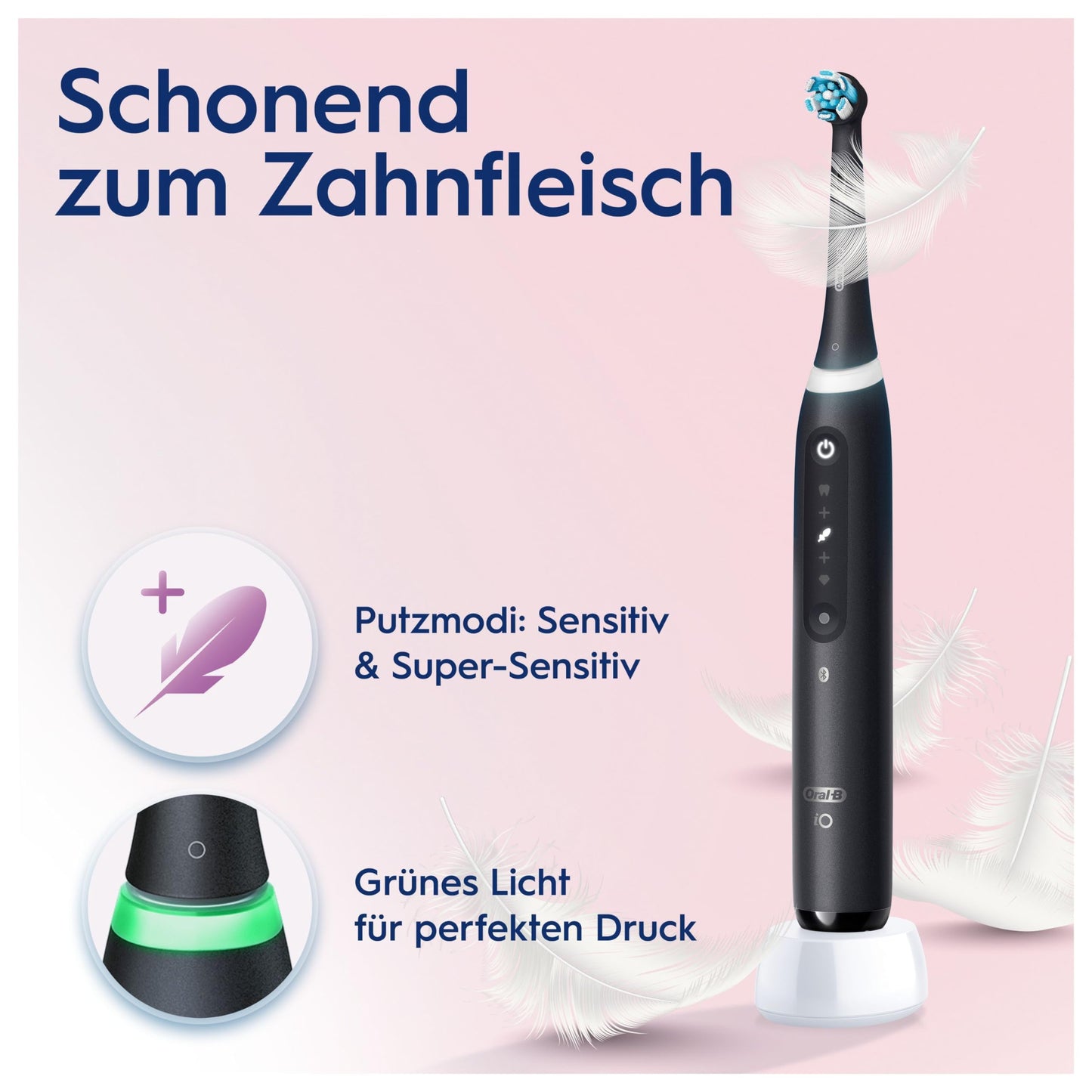 Oral-B iO Series 5 Elektrische Zahnbürste/Electric Toothbrush, Magnet-Technologie, 5 Putzmodi für Zahnpflege, LED-Anzeige & Reiseetui, Designed by Braun, matt black