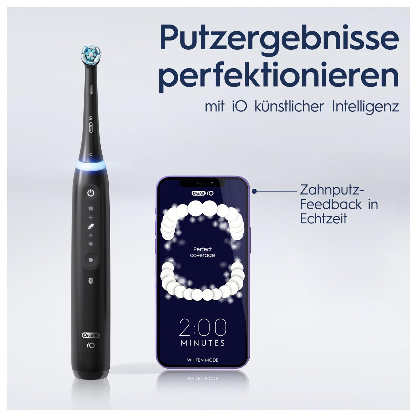 Oral-B iO Series 5 Elektrische Zahnbürste/Electric Toothbrush, Magnet-Technologie, 5 Putzmodi für Zahnpflege, LED-Anzeige & Reiseetui, Designed by Braun, matt black