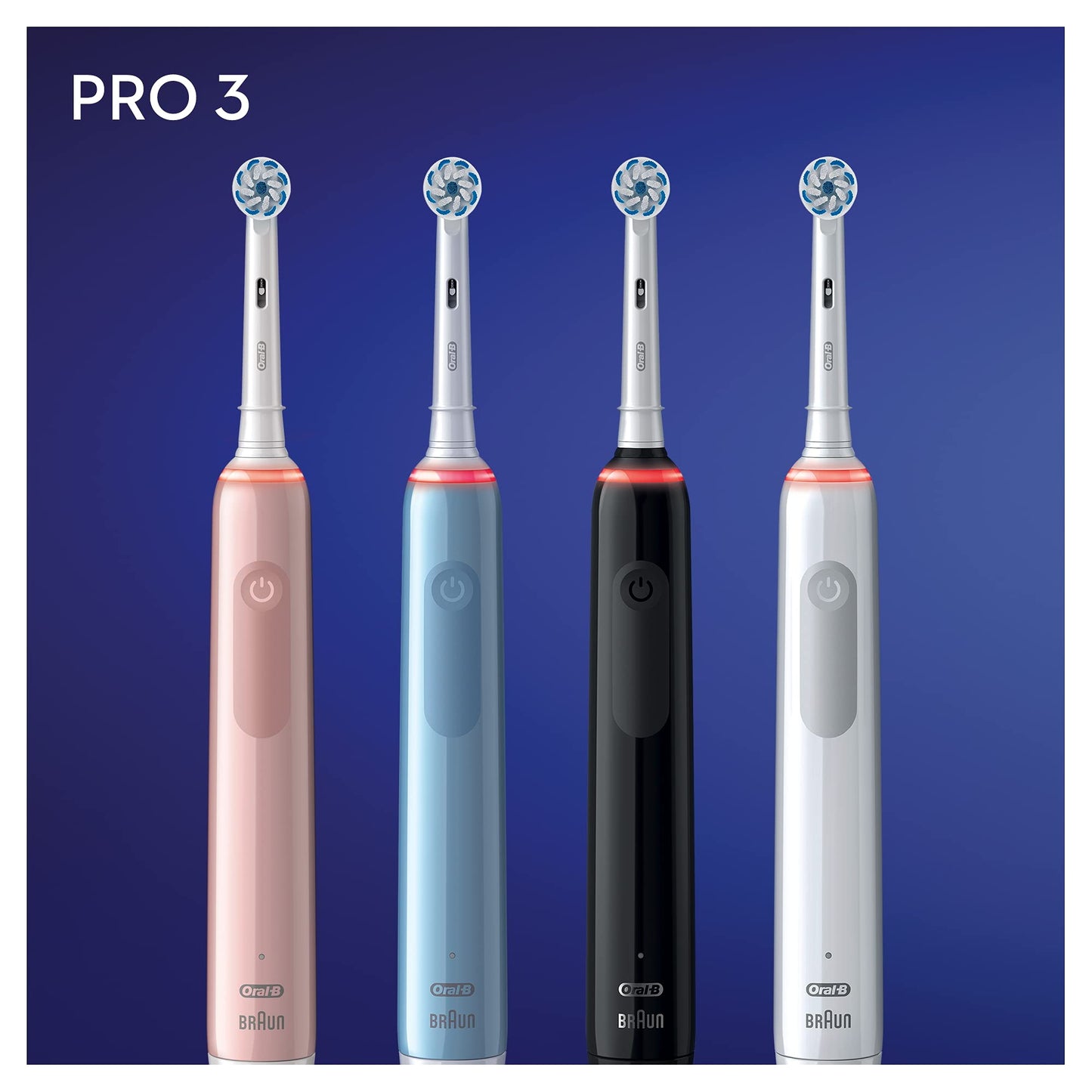 Oral-B PRO 3 3000 Sensitive Clean Elektrische Zahnbürste/Electric Toothbrush, mit 3 Putzmodi inkl. Sensitiv und visueller 360° Andruckkontrolle für Zahnpflege, Designed by Braun, blau