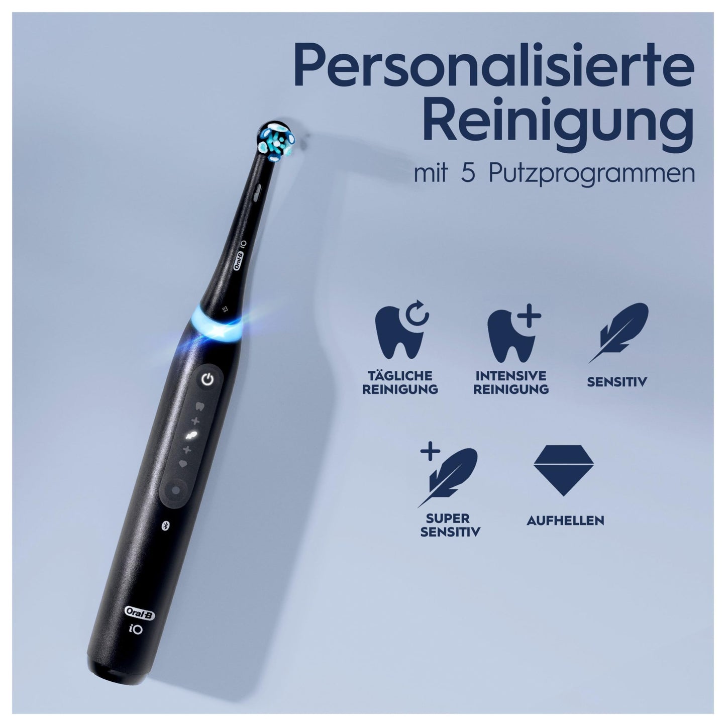 Oral-B iO Series 5 Elektrische Zahnbürste/Electric Toothbrush, Magnet-Technologie, 5 Putzmodi für Zahnpflege, LED-Anzeige & Reiseetui, Designed by Braun, matt black