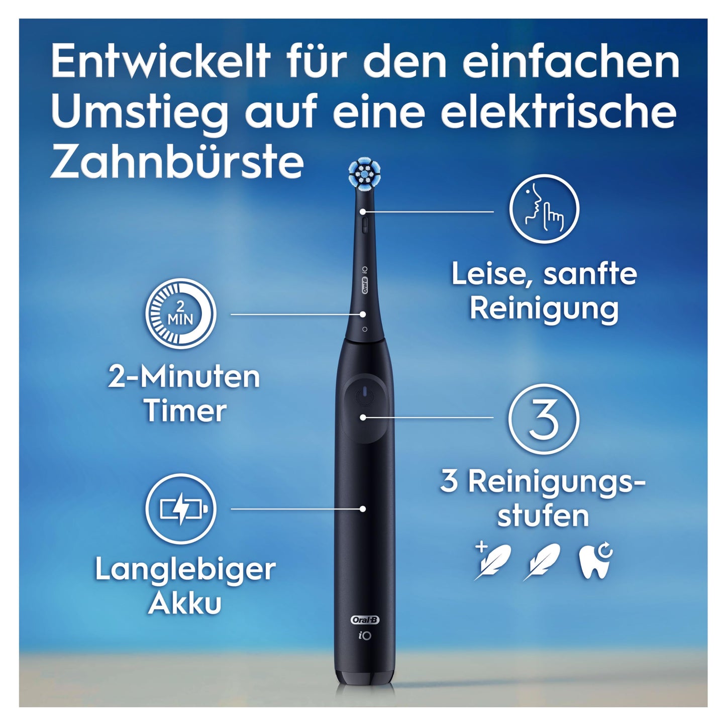 Oral-B iO Series 2 Elektrische Zahnbürste,Electric Toothbrush, DUO Pack inkl. zweitem Handstück, 3 Putzmodi für Zahnpflege, Magnet-Technologie, Designed by Braun, Night Black , Calm Pink