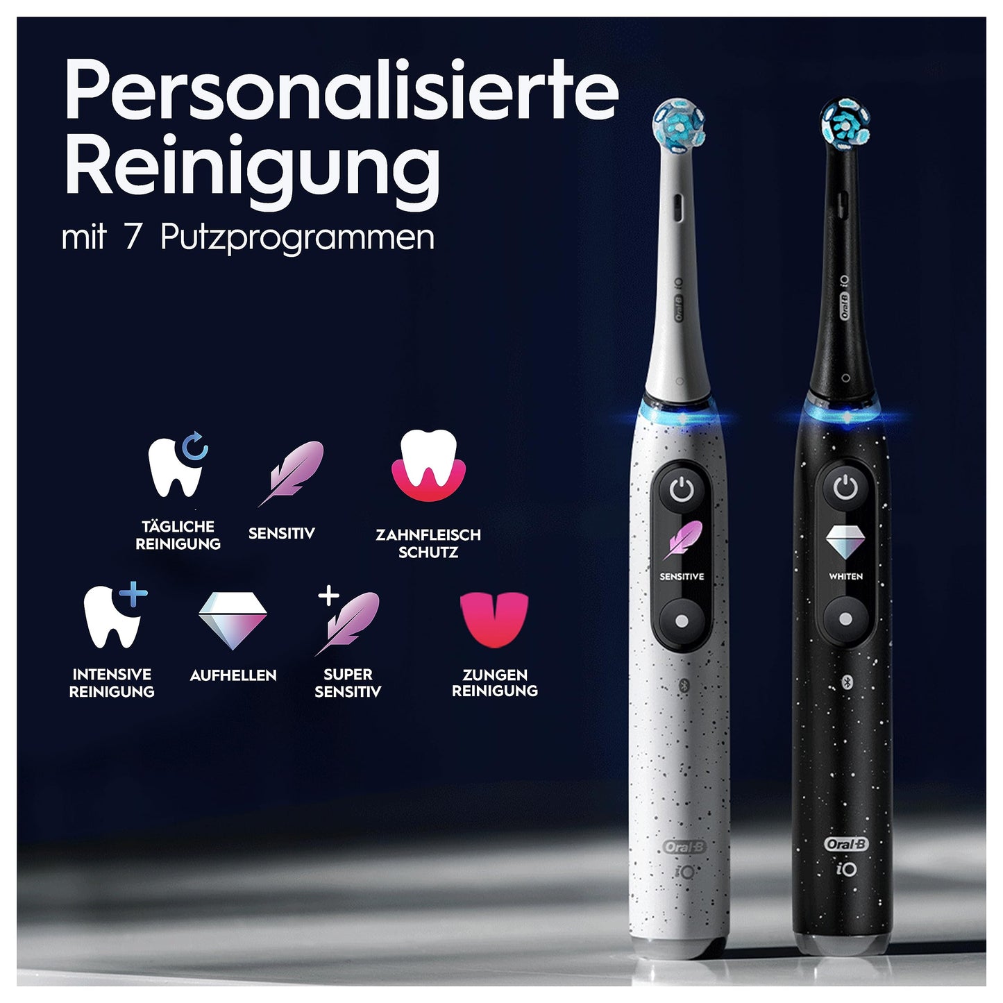 Oral-B iO Series 10 Plus Edition Elektrische Zahnbürste, Electric Toothbrush, PLUS 3 Aufsteckbürsten, 7 Putzmodi für Zahnpflege, Lade-Reiseetui, Designed by Braun, cosmic black