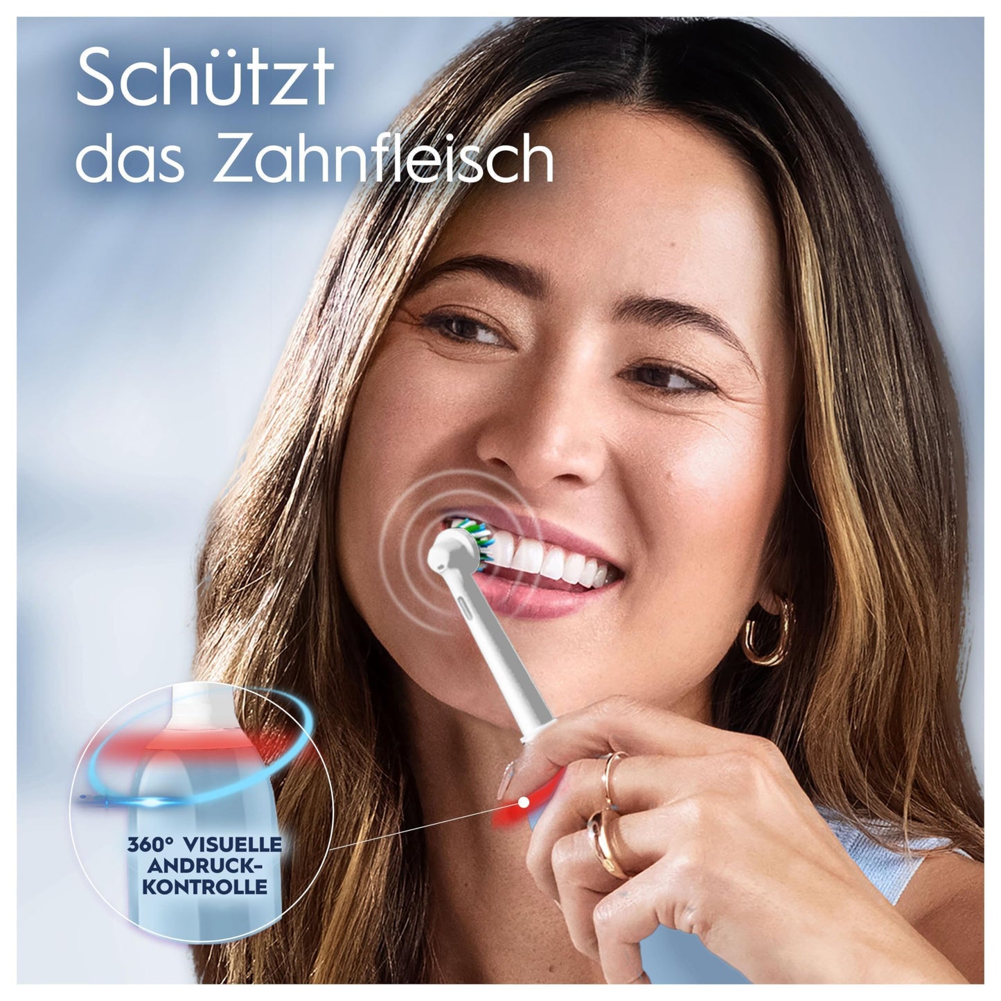 Oral-B PRO 3 3000 Elektrische Zahnbürste/Electric Toothbrush, 2 CrossAction Aufsteckbürsten, mit 3 Putzmodi und visueller 360° Andruckkontrolle für Zahnpflege, Geschenk Mann/Frau, blau