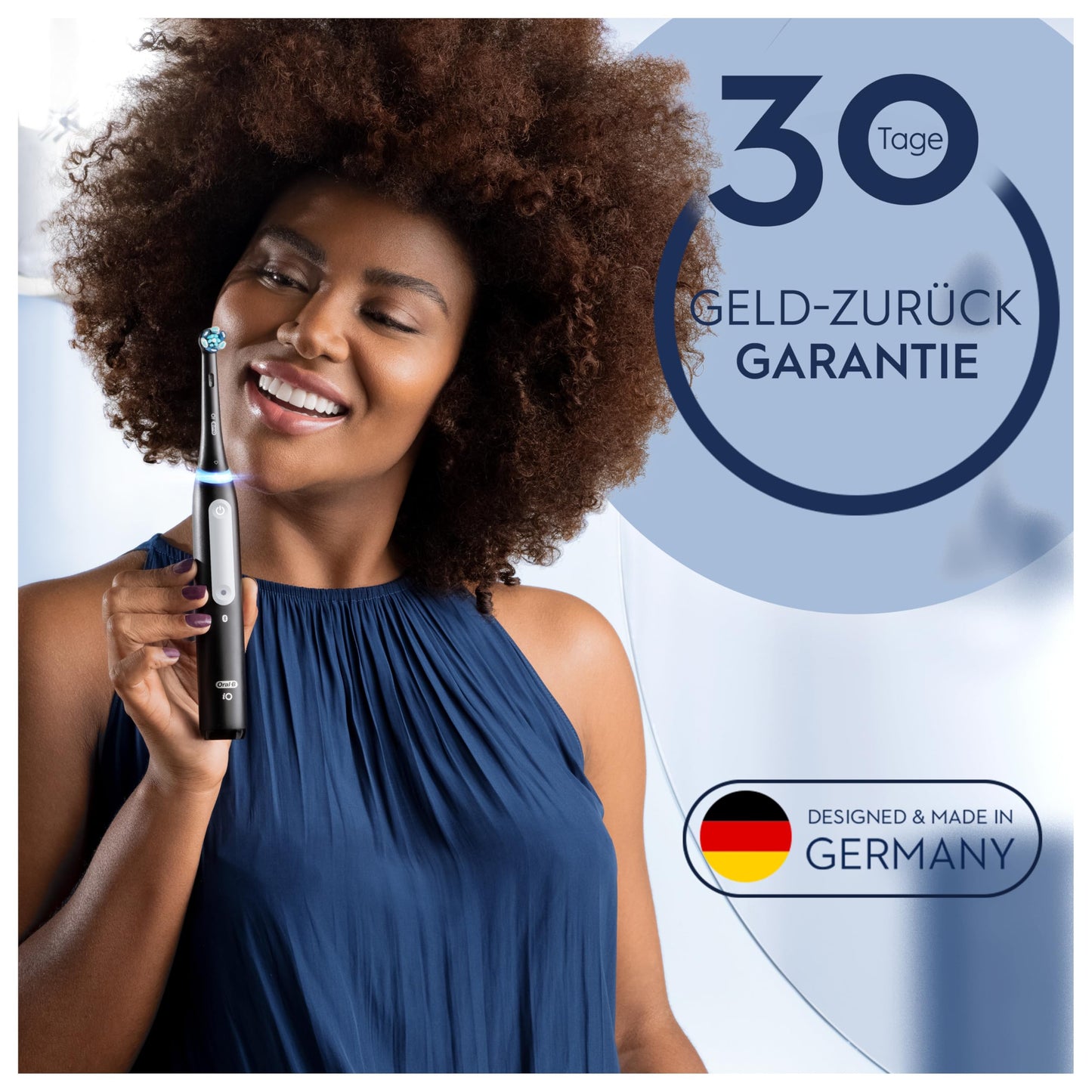 Oral-B iO Series 4 Plus Edition Elektrische Zahnbürste/Electric Toothbrush, PLUS 3 Aufsteckbürsten, 4 Putzmodi für Zahnpflege, Reiseetui, Designed by Braun, matt schwarz