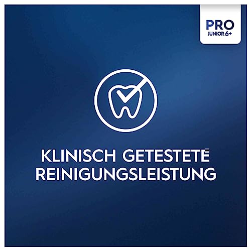 Oral-B Pro Junior Frozen Elektrische Zahnbürste/Electric Toothbrush für Kinder ab 6 Jahren, 2 Aufsteckbürsten, 360°-Andruckkontrolle, 2 Putzmodi inkl. Sensitiv für Zahnpflege, weiche Borsten, weiß