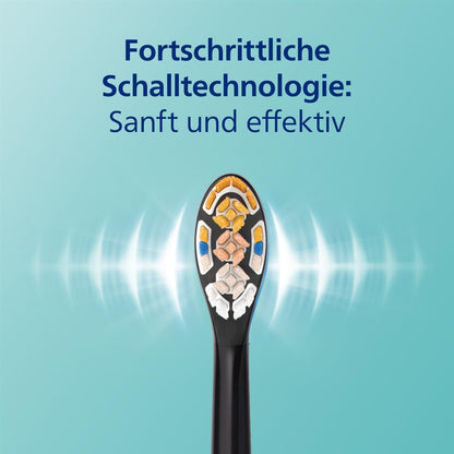 Philips Sonicare DiamondClean Smart 9400 elektrische Zahnbürste, Schallzahnbürste mit App, Drucksensor, Bürstenkopferkennung, 4 Putzmodi und 3 Intensitätsstufen, Schwarz, Modell HX9917/89