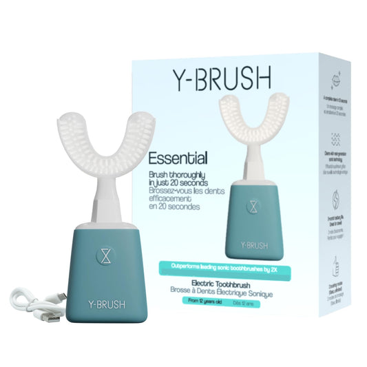 New Y-Brush Essential – Elektrische Schallzahnbürste – Automatisch – 3 Monate Akkulaufzeit – 2 Vibrationsmodi – Essential-Pack für Erwachsene