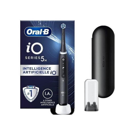 Oral-B iO 5N Elektrische Zahnbürste, Schwarz, Bluetooth, 1 Bürste, 1 Reiseetui
