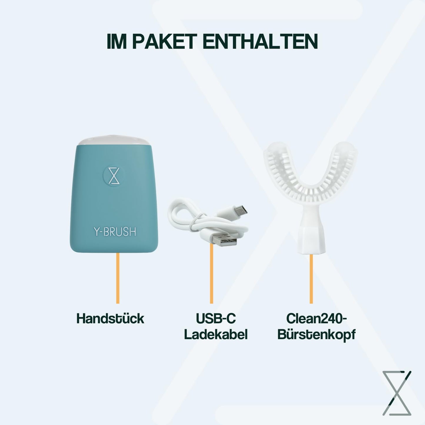 New Y-Brush Essential – Elektrische Schallzahnbürste – Automatisch – 3 Monate Akkulaufzeit – 2 Vibrationsmodi – Essential-Pack für Erwachsene