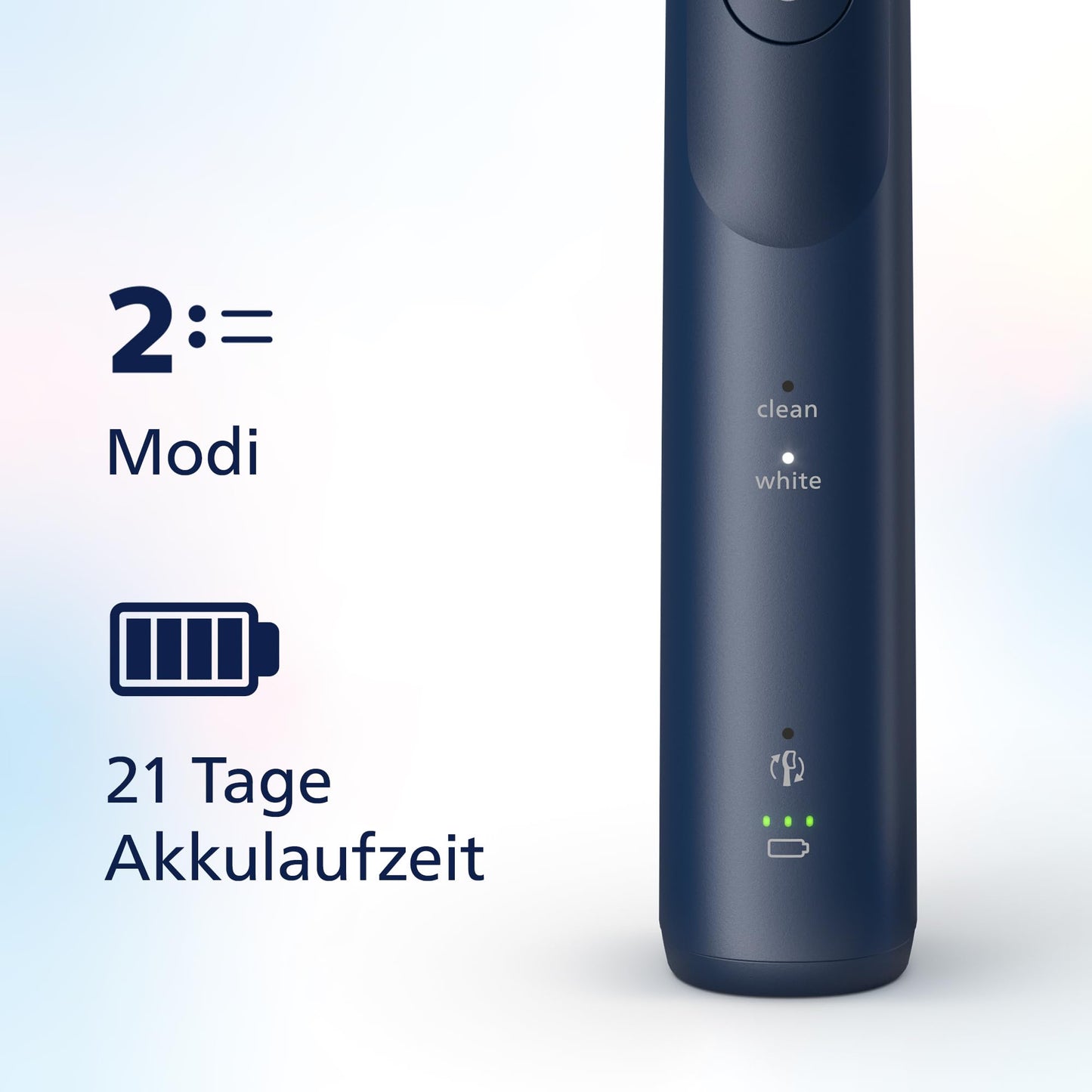 Philips Sonicare 5500 elektrische Zahnbürste, Schallzahnbürste mit 2 Putzmodi, Andruckkontrolle, EasyStart, SmarTimer und BrushPacer, Navy, Modell HX7113/01 [Neue Technologie]