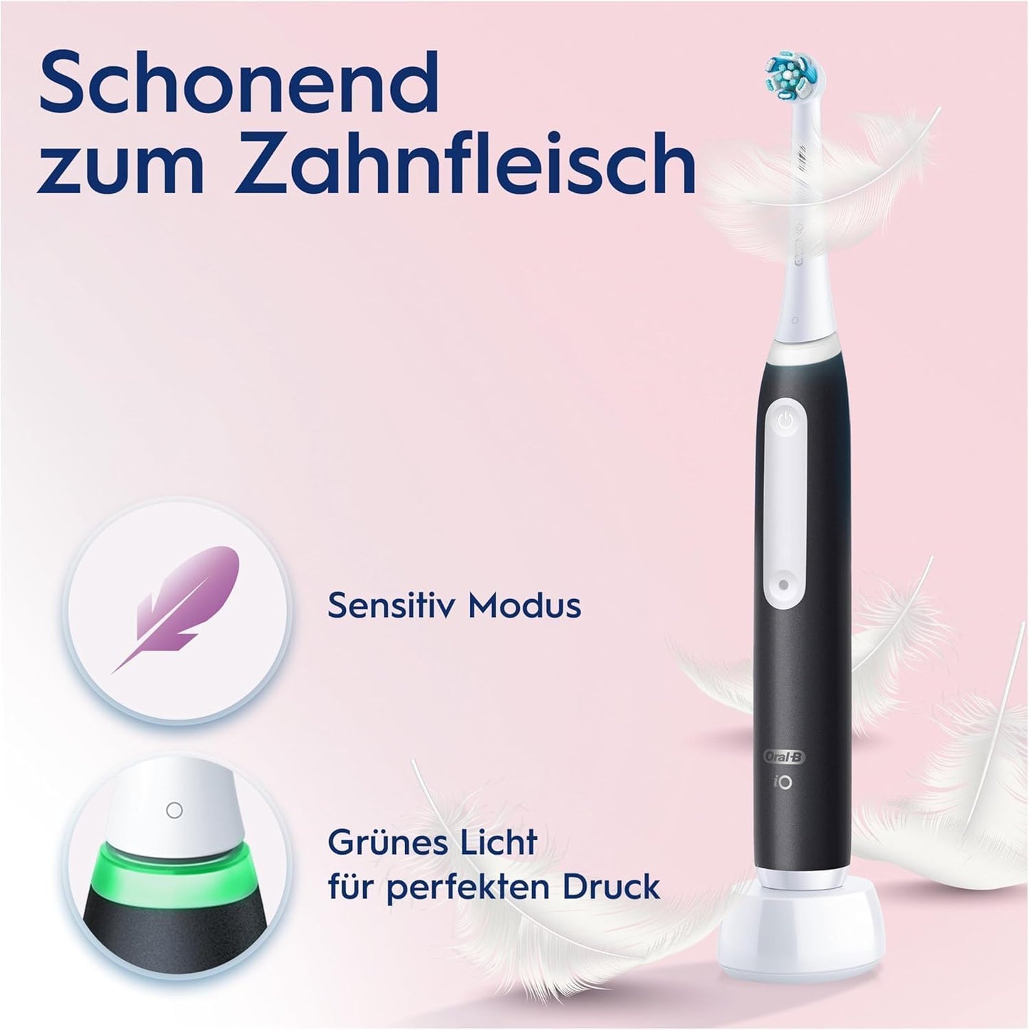 Oral-B iO 4N Elektrische Zahnbürste, Schwarz, Bluetooth, 1 Bürste, 1 Reiseetui