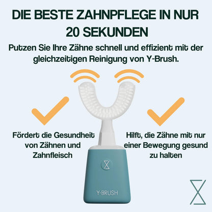 New Y-Brush Essential – Elektrische Schallzahnbürste – Automatisch – 3 Monate Akkulaufzeit – 2 Vibrationsmodi – Essential-Pack für Erwachsene