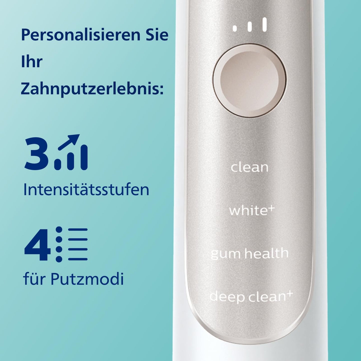 Philips Sonicare ExpertClean 7500 elektrische Zahnbürste, Schallzahnbürste mit App, 4 Putzmodi und 3 Intensitätsstufen, Drucksensor, Reiseetui, White-Gold, Modell HX9691/02
