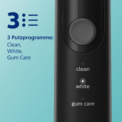 Philips Sonicare ProtectiveClean 5100 elektrische Zahnbürste, Schallzahnbürste mit 3 Putzmodi, Drucksensor, Timer, Reiseetui, UV-Reinigungsgerät, Schwarz, Modell HX6850/57