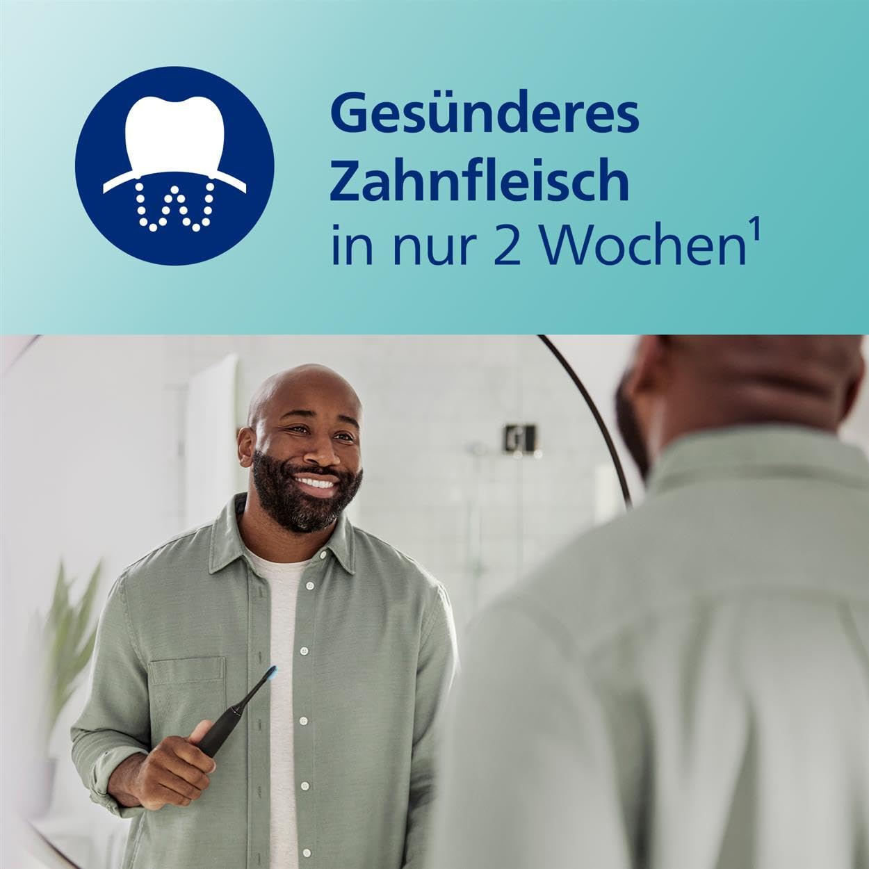 Philips Sonicare ProtectiveClean 5100 elektrische Zahnbürste, Schallzahnbürste mit 3 Putzmodi, Clean, White und Gum Care, Drucksensor, Timer und Reiseetui, Blau, Modell HX6851/53