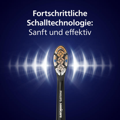 Philips Sonicare DiamondClean Prestige 9900 – Elektrische Zahnbürste mit SenseIQ, A3 Premium-All-in-One-Bürstenkopf und Ladeetui in Mitternachtsblau (Modell HX9992/12)
