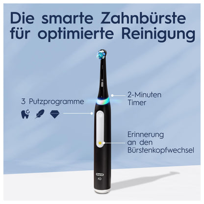 Oral-B iO Series 3 Plus Edition Elektrische Zahnbürste, Electric Toothbrush, PLUS 3 Aufsteckbürsten, 3 Putzmodi für Zahnpflege, Designed by Braun, TESTSIEGER Stiftung Warentest (12-2024), Matt Black