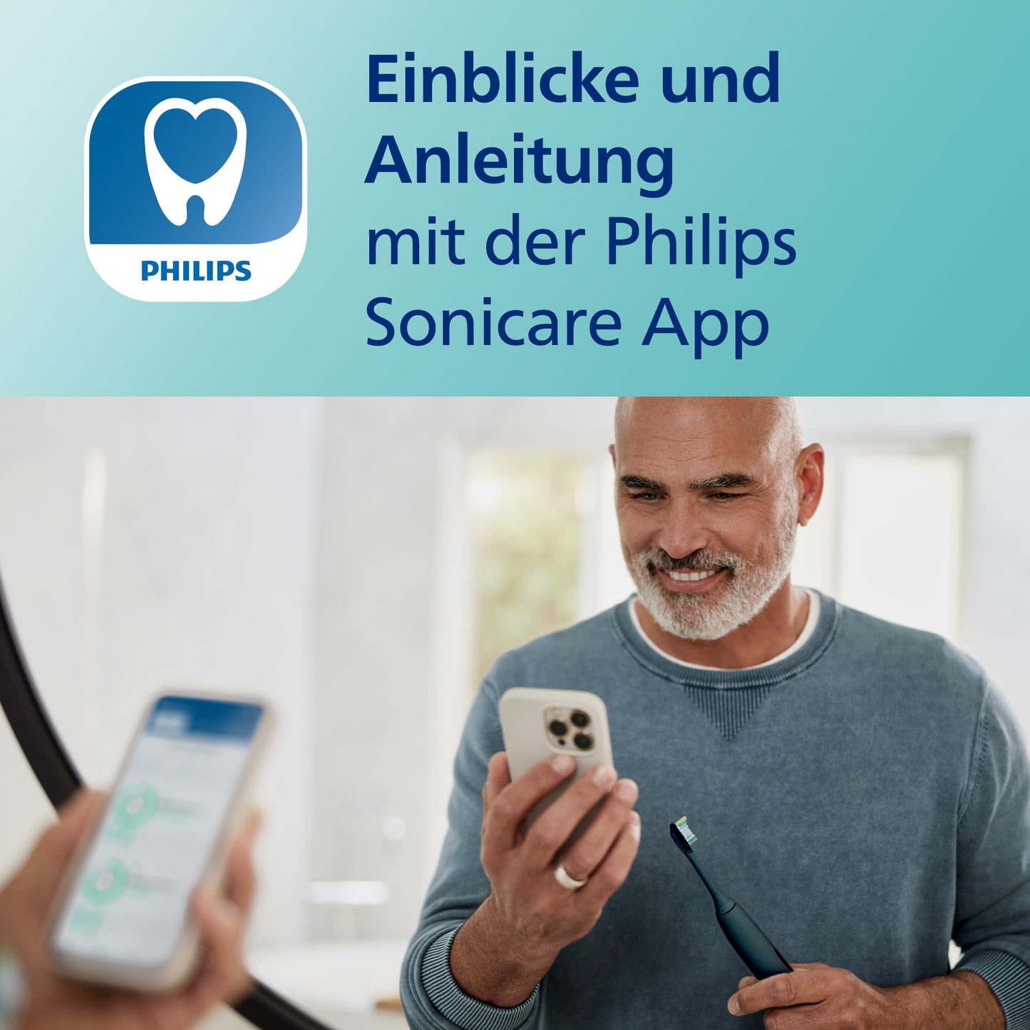 Philips Sonicare ExpertClean 7300 elektrische Zahnbürste, Schallzahnbürste mit App, 3 Putzmodi und 3 Intensitätsstufen, Drucksensor, Reiseetui, Schwarz, Model HX9601/02