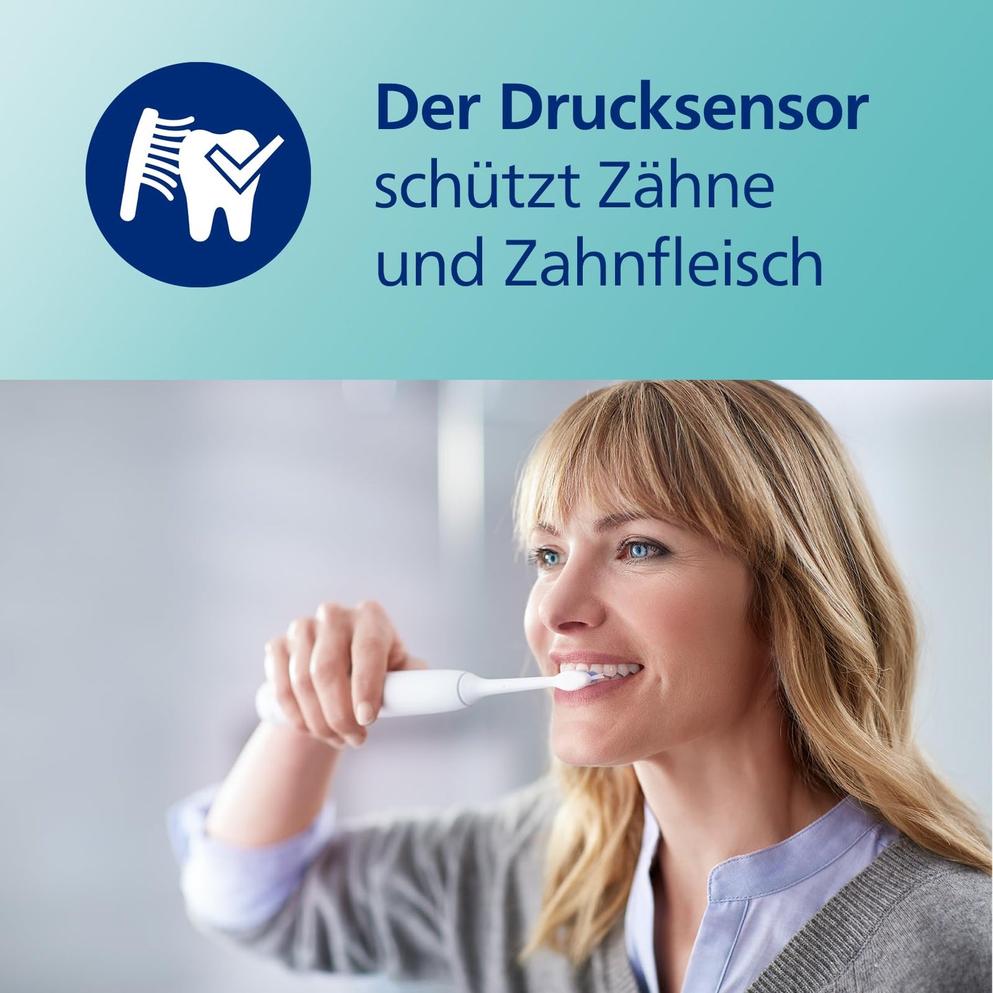 Philips Sonicare ProtectiveClean 4300 elektrische Zahnbürste, Schallzahnbürste mit zwei Intensitätsstufen, Drucksensor und Timer, Weiß, Modell HX6807/51
