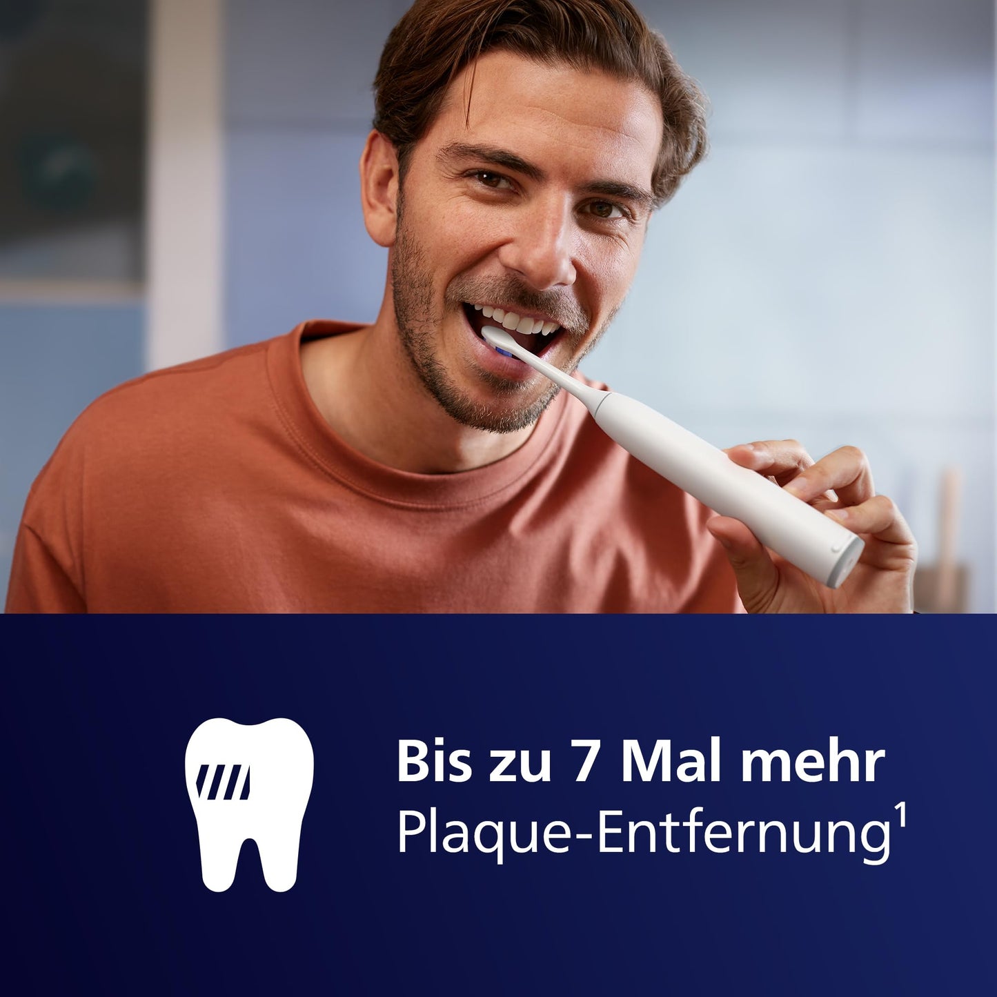 Philips Sonicare 6100 elektrische Zahnbürste, Schallzahnbürste mit 2 Putzmodi, 3 Intensitätsstufen, Andruckkontrolle, EasyStart, SmarTimer, Reiseetui, Weiß, Modell HX7400/02 [Neue Technologie]