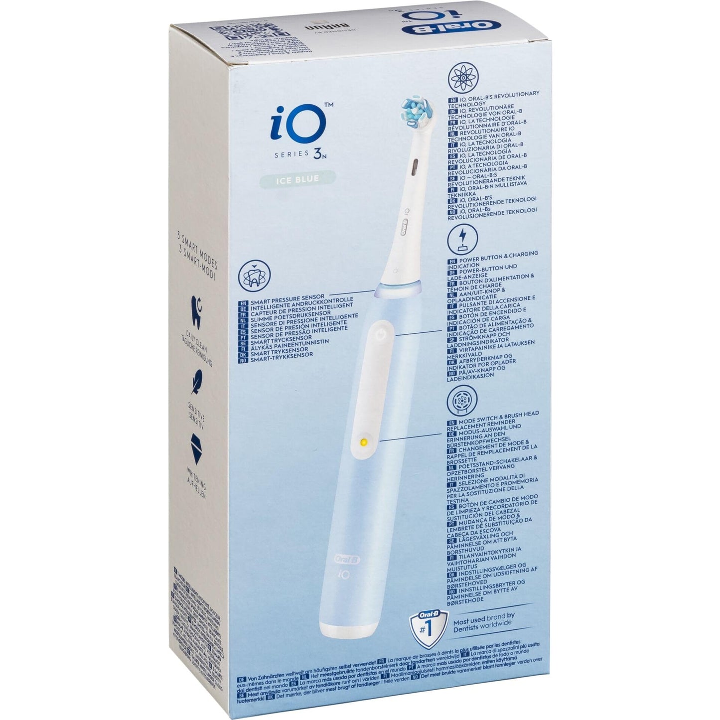 Oral-B iO 3N Elektrische Zahnbürste, blau, runde Bürste, weiche Mikrovibrationen, 3 Putzmodi, 1 Ladegerät, 1 Bürstenhalter, wiederaufladbar