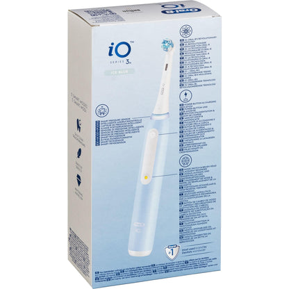 Oral-B iO 3N Elektrische Zahnbürste, blau, runde Bürste, weiche Mikrovibrationen, 3 Putzmodi, 1 Ladegerät, 1 Bürstenhalter, wiederaufladbar