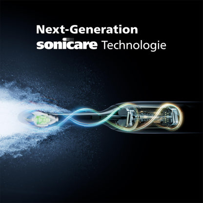 Philips Sonicare 5500 elektrische Zahnbürste, Schallzahnbürste mit 2 Putzmodi, Andruckkontrolle, EasyStart, SmarTimer und BrushPacer, Navy, Modell HX7113/01 [Neue Technologie]