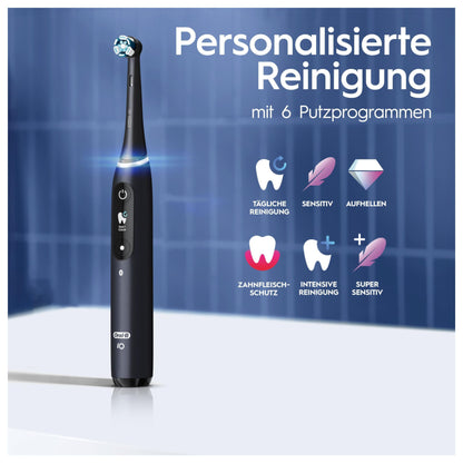 Oral-B iO Series 8 Plus Edition Elektrische Zahnbürste/Electric Toothbrush, PLUS 3 Aufsteckbürsten inkl. Whitening, Magnet-Etui, 6 Putzmodi, Designed by Braun, Geschenk Mann/Frau, Black Onyx