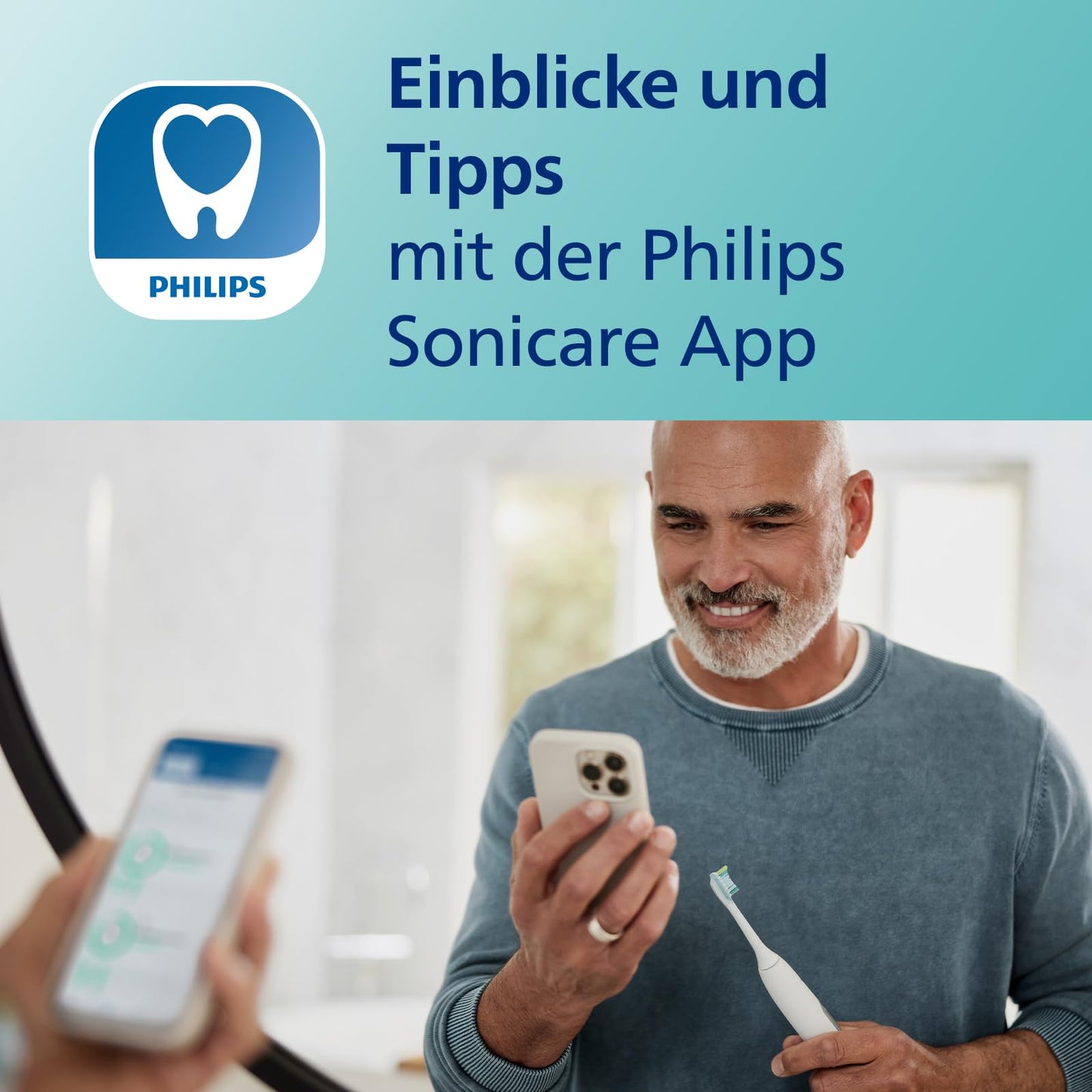 Philips Sonicare ExpertClean 7500 elektrische Zahnbürste, Schallzahnbürste mit App, 4 Putzmodi und 3 Intensitätsstufen, Drucksensor, Reiseetui, White-Gold, Modell HX9691/02