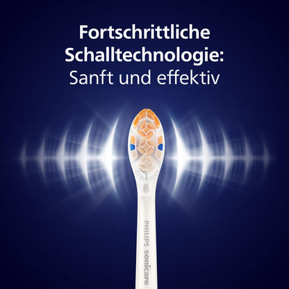 Philips Sonicare DiamondClean Prestige 9900 – Elektrische Schallzahnbürste mit 1x A3 Premium-All-in-One-Bürstenkopf und Ladeetui in Champagner (Modell HX9992/11)