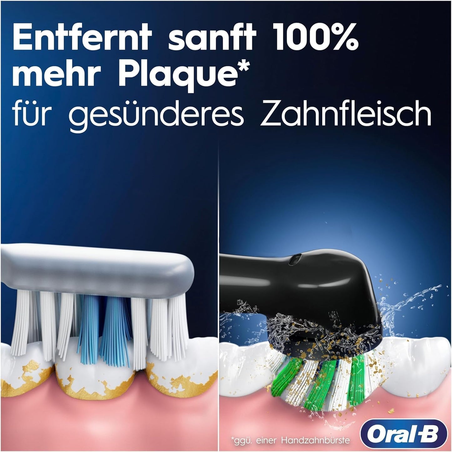 Oral-B Pro 3 3900 Elektrische Zahnbürste,Electric Toothbrush, Doppelpack, drei Putzmodi, 360° Andruckkontrolle für Zahnpflege, Designed by Braun, Geschenk Mann,Frau, Black,Pink