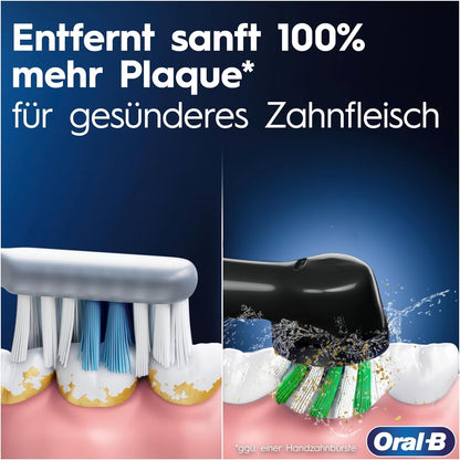 Oral-B Pro 3 3900 Elektrische Zahnbürste,Electric Toothbrush, Doppelpack, drei Putzmodi, 360° Andruckkontrolle für Zahnpflege, Designed by Braun, Geschenk Mann,Frau, Black,Pink