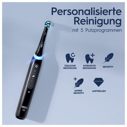 Oral-B iO Series 5 Elektrische Zahnbürste/Electric Toothbrush, Magnet-Technologie, 5 Putzmodi für Zahnpflege, LED-Anzeige & Reiseetui, Designed by Braun, matt black