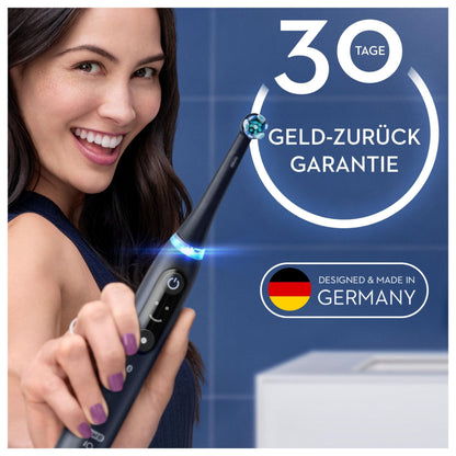 Oral-B iO Series 8 Plus Edition Elektrische Zahnbürste/Electric Toothbrush, PLUS 3 Aufsteckbürsten inkl. Whitening, Magnet-Etui, 6 Putzmodi, Designed by Braun, Geschenk Mann/Frau, Black Onyx