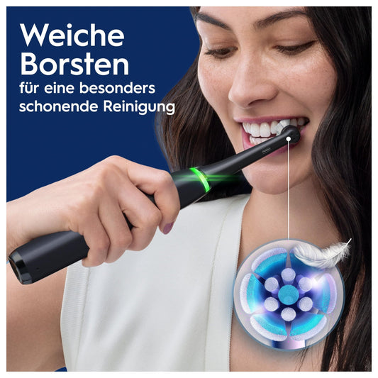 Oral-B iO Series 7 Elektrische Zahnbürste/Electric Toothbrush, 2 Aufsteckbürsten, 5 Putzmodi für Zahnpflege, Valentinstagsgeschenk für Ihn/Sie, Display & Reiseetui, Designed by Braun, black onyx