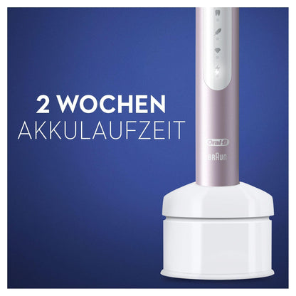 Oral-B Pulsonic Slim Luxe 4900 Elektrische Schallzahnbürste/Electric Toothbrush, Doppelpack 2 Aufsteckbürsten, 3 Putzmodi für Zahnpflege, Geschenk Mann/Frau, Designed by Braun, schwarz/rosegold