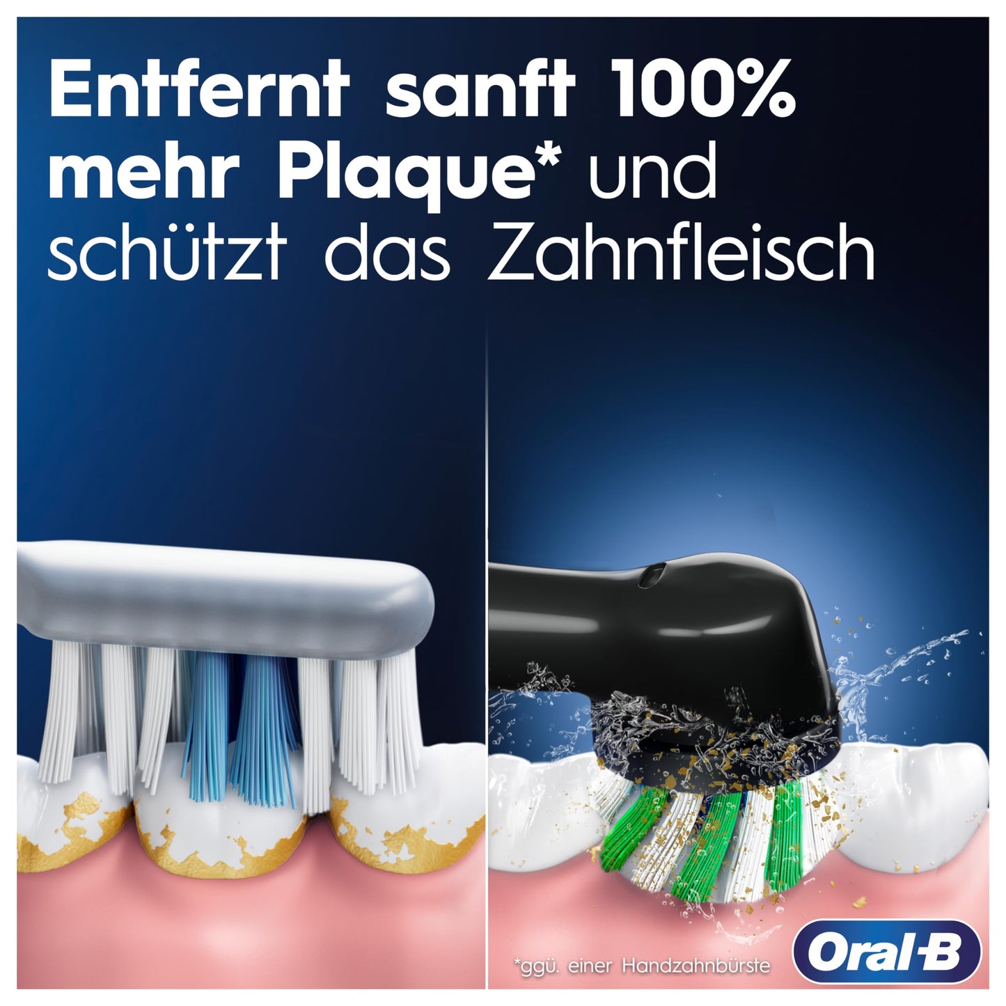 Oral-B Pro Series 1 Plus Edition Elektrische Zahnbürste/Electric Toothbrush, PLUS 3 Aufsteckbürsten, 3 Putzmodi für Zahnpflege, Designed by Braun, black