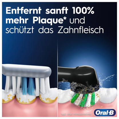Oral-B Pro Series 1 Plus Edition Elektrische Zahnbürste/Electric Toothbrush, PLUS 3 Aufsteckbürsten, 3 Putzmodi für Zahnpflege, Designed by Braun, black