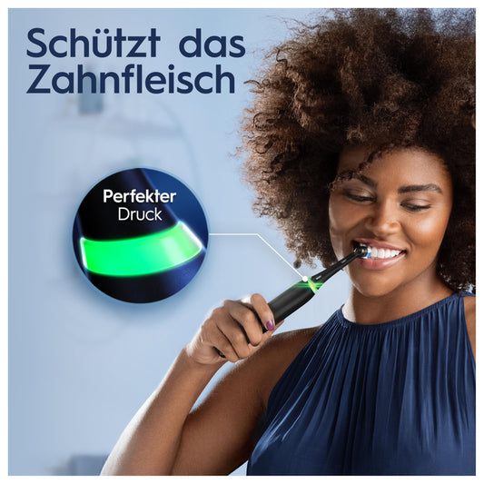Oral-B iO Series 4 Plus Edition Elektrische Zahnbürste/Electric Toothbrush, PLUS 3 Aufsteckbürsten, 4 Putzmodi für Zahnpflege, Reiseetui, Designed by Braun, matt schwarz