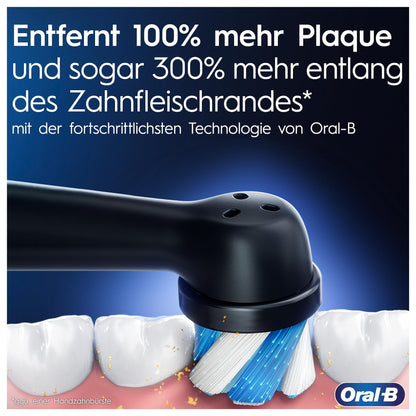Oral-B iO Series 9 Plus Edition Elektrische Zahnbürste, Electric Toothbrush, PLUS 3 Aufsteckbürsten, 7 Putzmodi für Zahnpflege, Lade-Reiseetui, Designed by Braun, black onyx